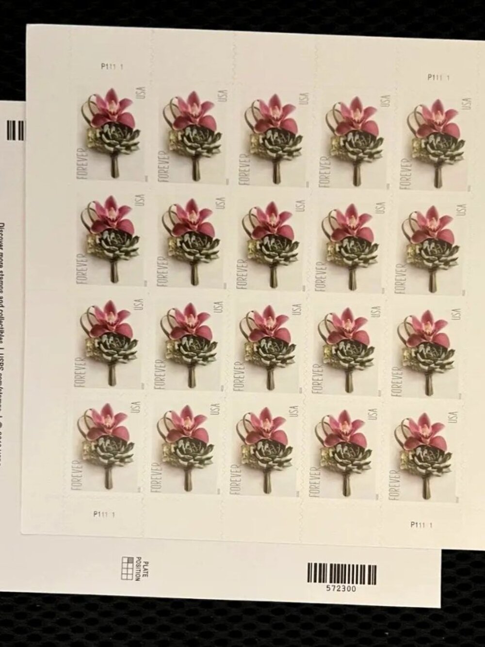 Contemporary Boutonniere Self-Adhesive Forever Stamps 300 Booklets of 20 6000
